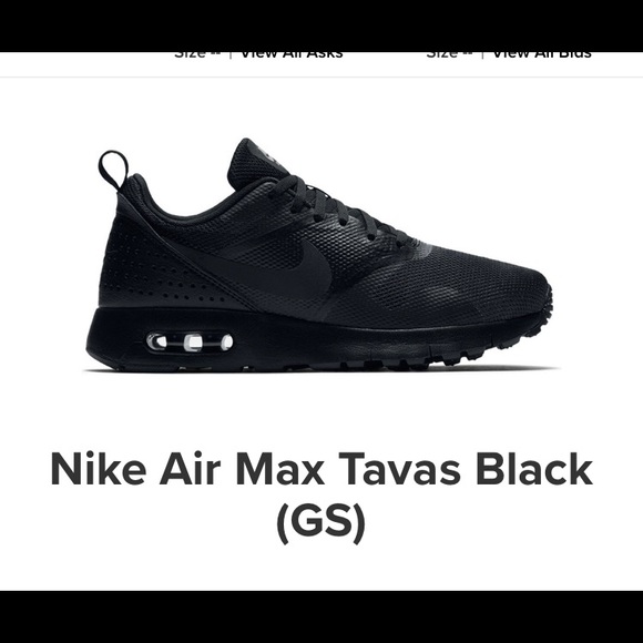nike air max tavas all black